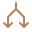 Icon representing a broken handoff between team members